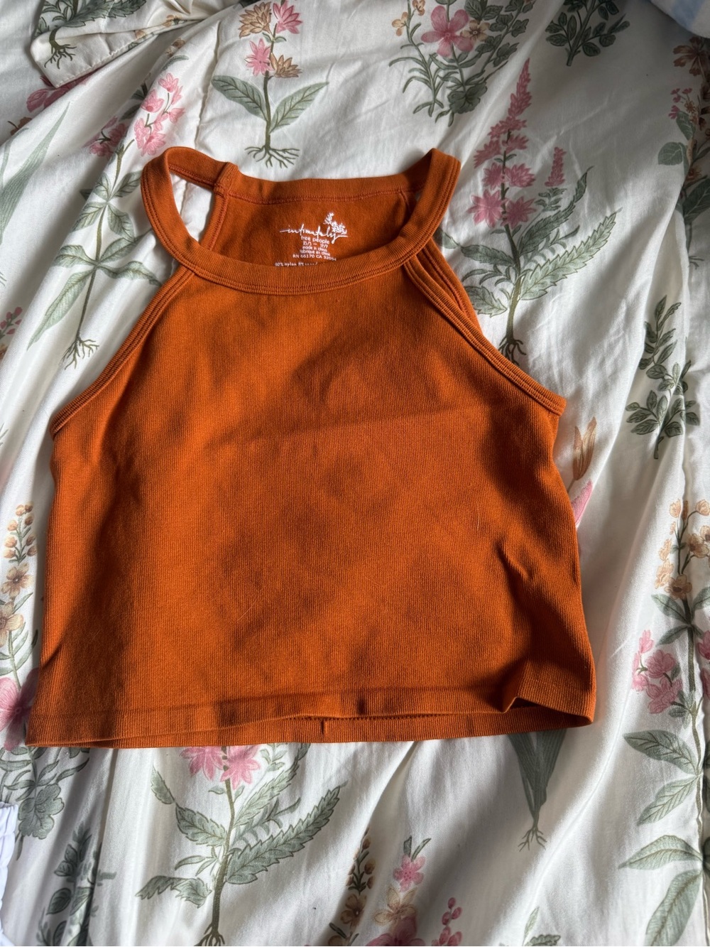 Free People Rust Orange Cropped Tank Top